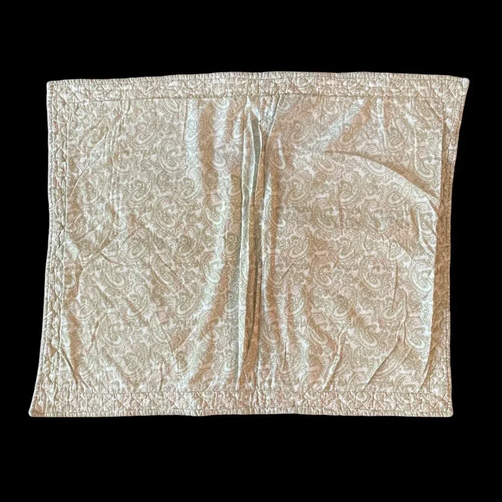 Quilted Floral Paisley Pillow Shams  Cottagecore Country Shabby Chic Romantic - Picture 3 of 11